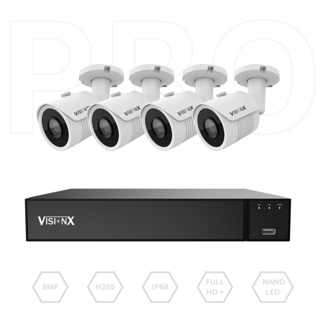Kit de Cámaras VISIONX PRO SERIES 8MP LITE | 4CH | IP68 | DIY | BitVision