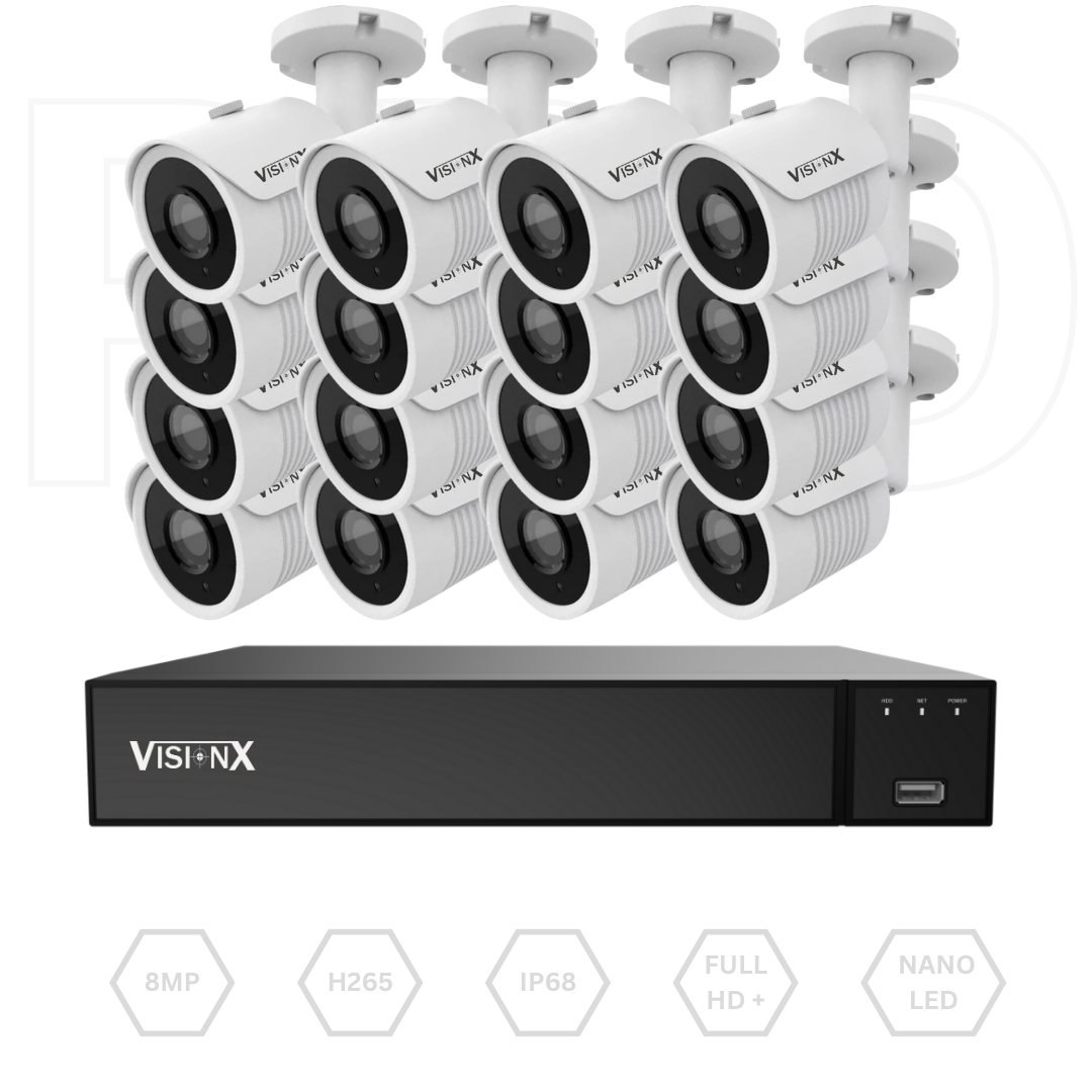 Kit de Cámaras VISIONX PRO SERIES 8MP LITE | 16CH | IP68 | DIY | BitVision