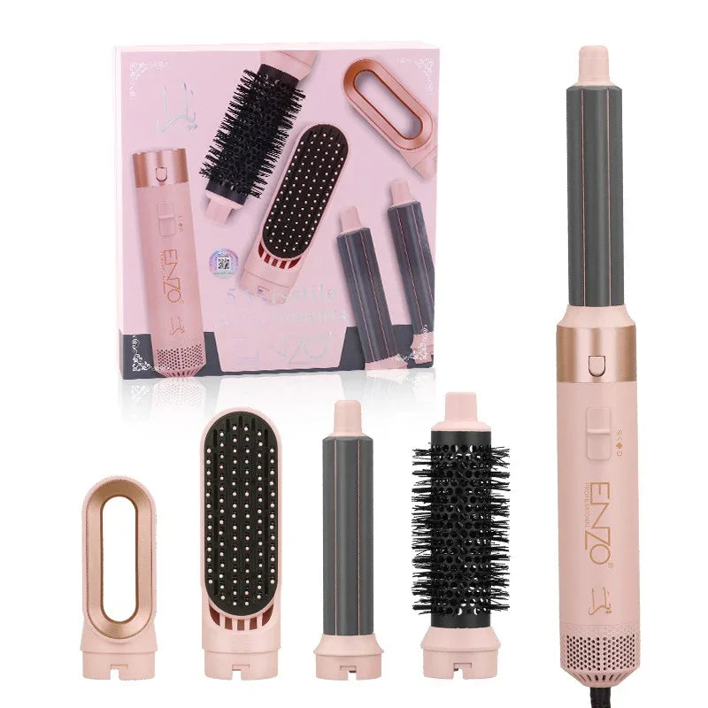 Kit Estilizador de Aire Multifuncional 5 en 1 ENZO Profesional, Rosa Durazno