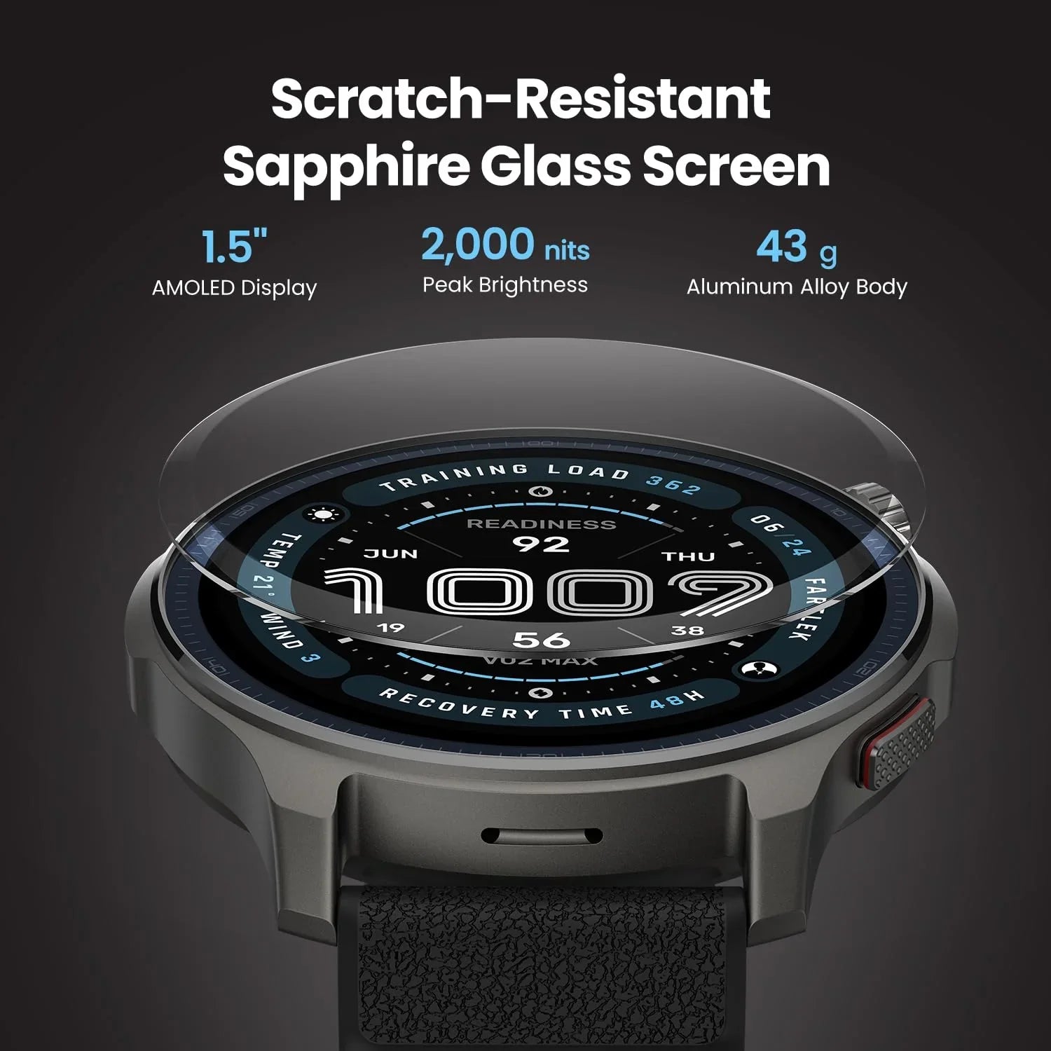 Amazfit Balance 2 Reloj Inteligente Premium con Pantalla de Zafiro