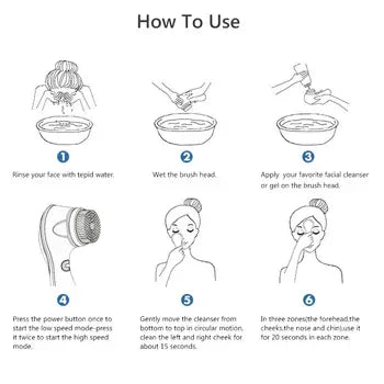 Cepillo de limpieza facial con oscilación y rotación, limpiador eléctrico de giro profundo