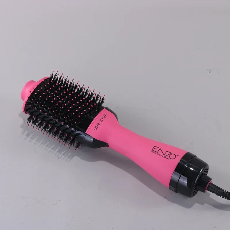 Secador de Pelo ENZO EN-4115A 3 en 1 con Cepillo Caliente y Función de Alisado y Rizado