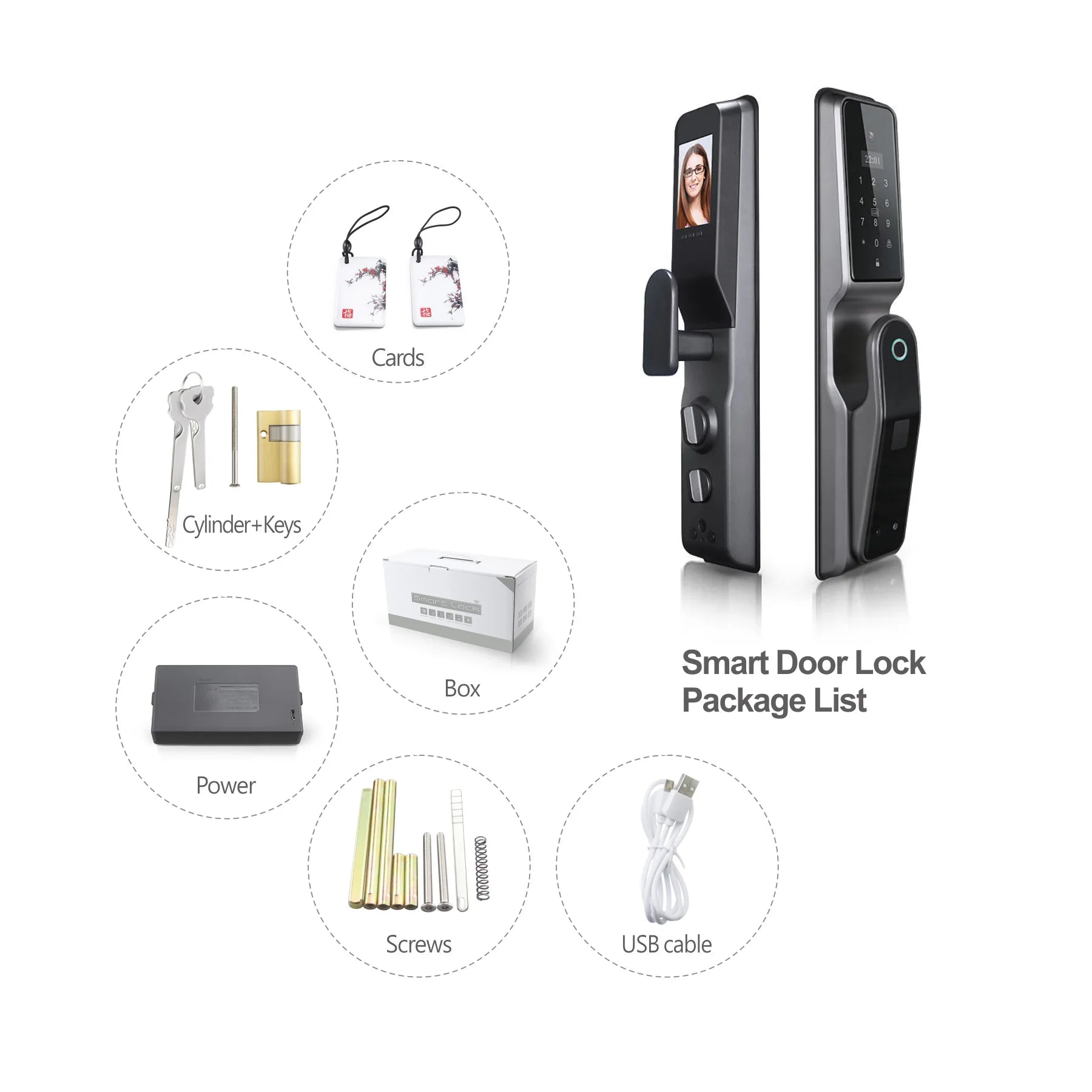 Cerradura inteligente Tuya WiFi con huella digital y cámara ocular