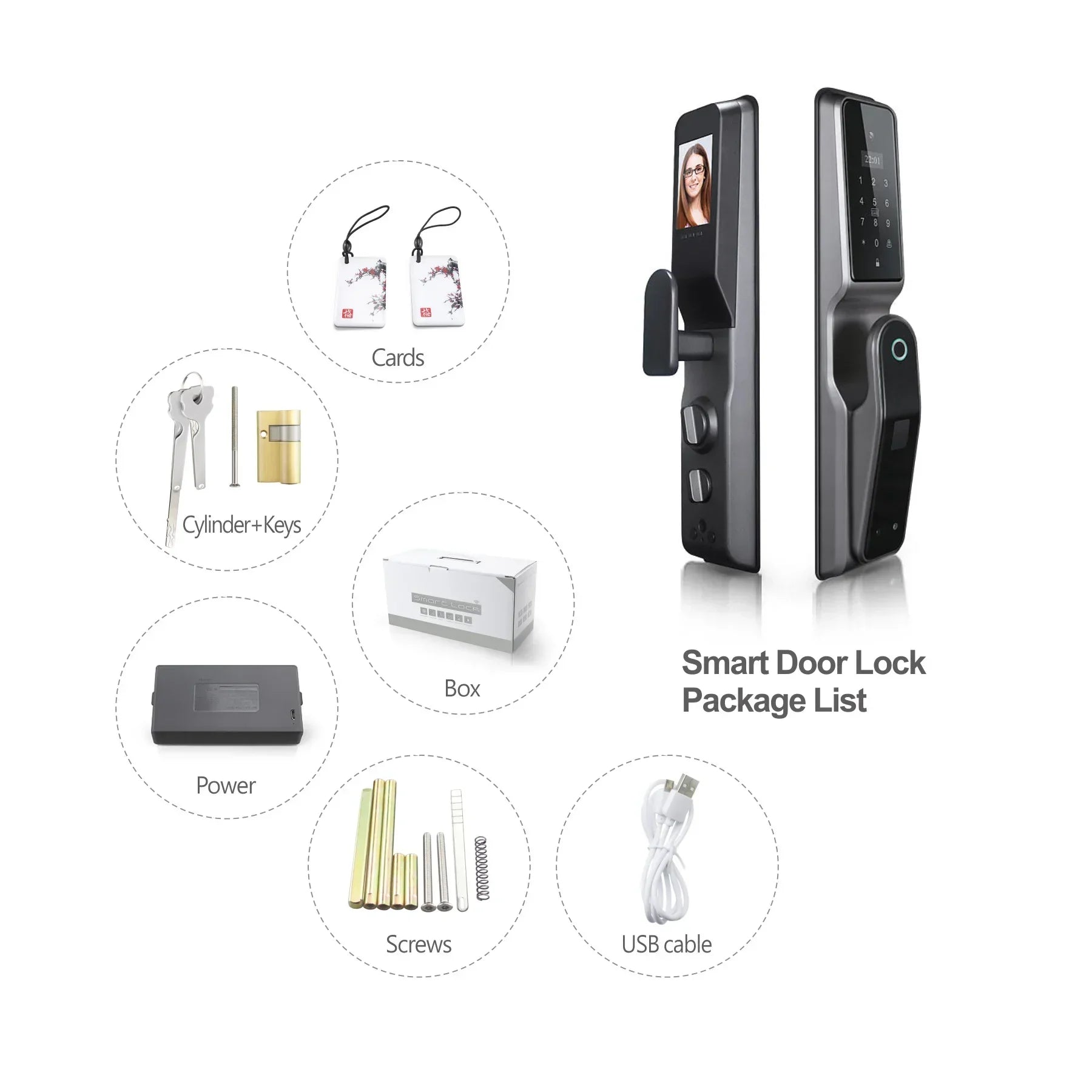 Cerradura inteligente Tuya WiFi con huella digital y cámara ocular