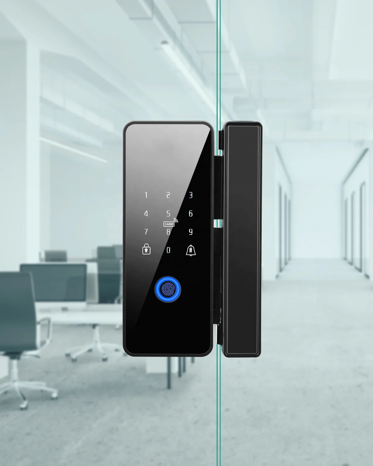 Cerradura inteligente de vidrio Tuya BT PST-008-F con huella
