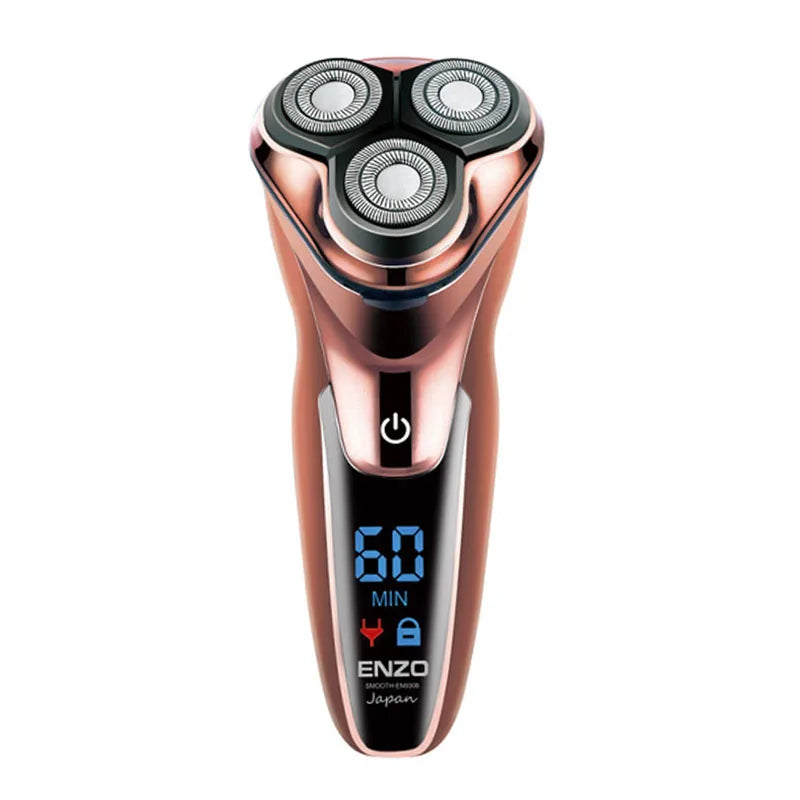 ENZO Afeitadora Rotativa LCD 3D Recargable a Prueba de Agua para Hombre