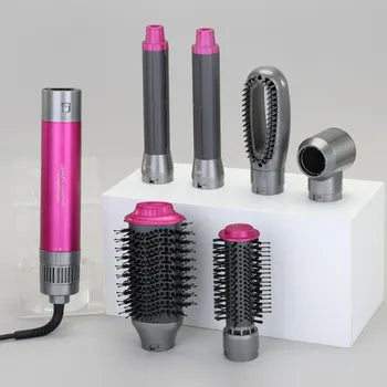 Secador de Pelo ENZO 6 en 1 con Caja de Cuero - Estilizador Eléctrico