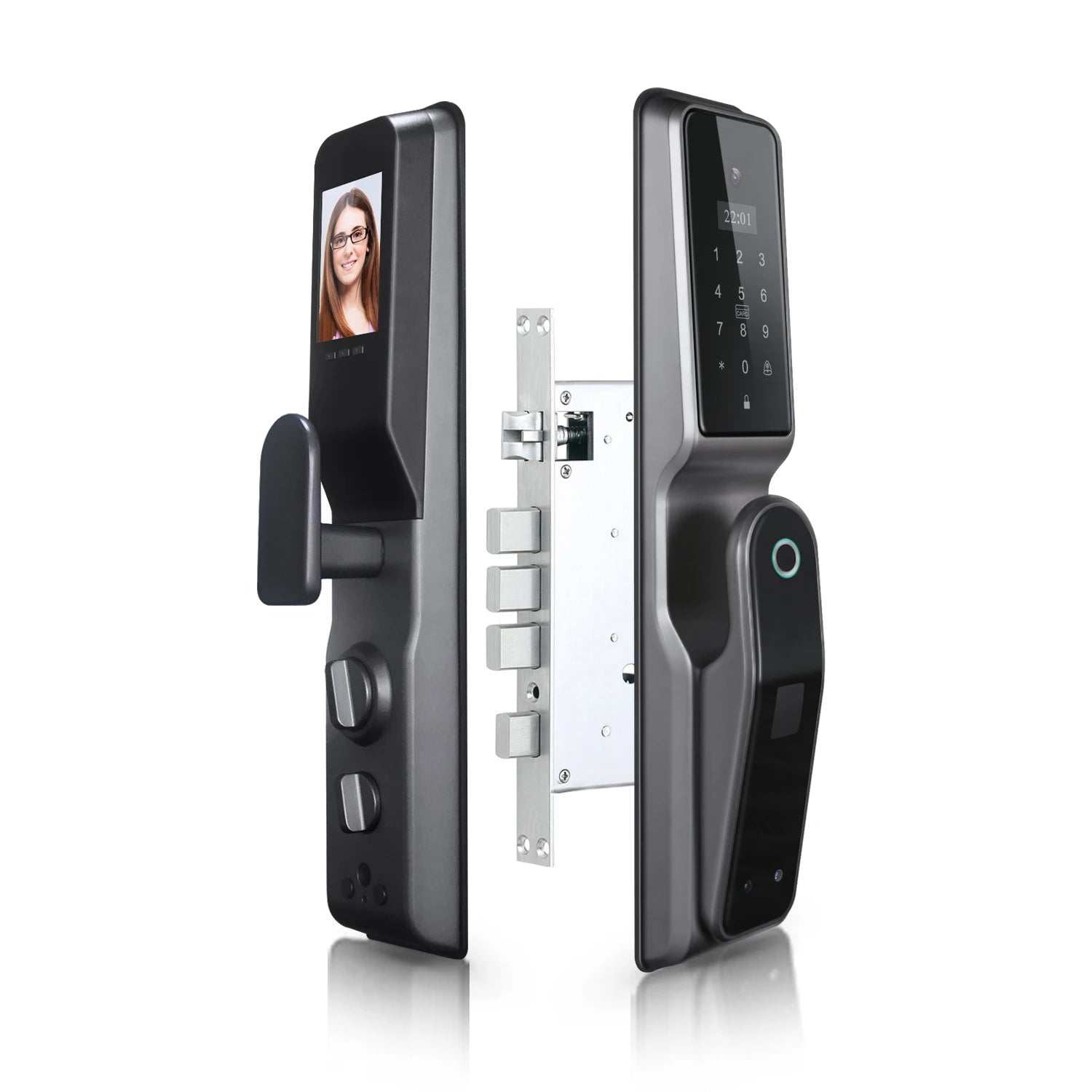 Cerradura inteligente Tuya WiFi con huella digital y cámara ocular