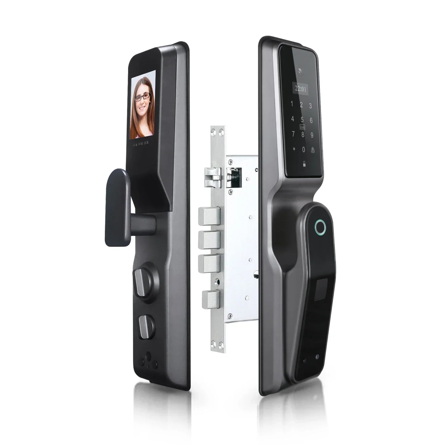 Cerradura inteligente Tuya WiFi con huella digital y cámara ocular