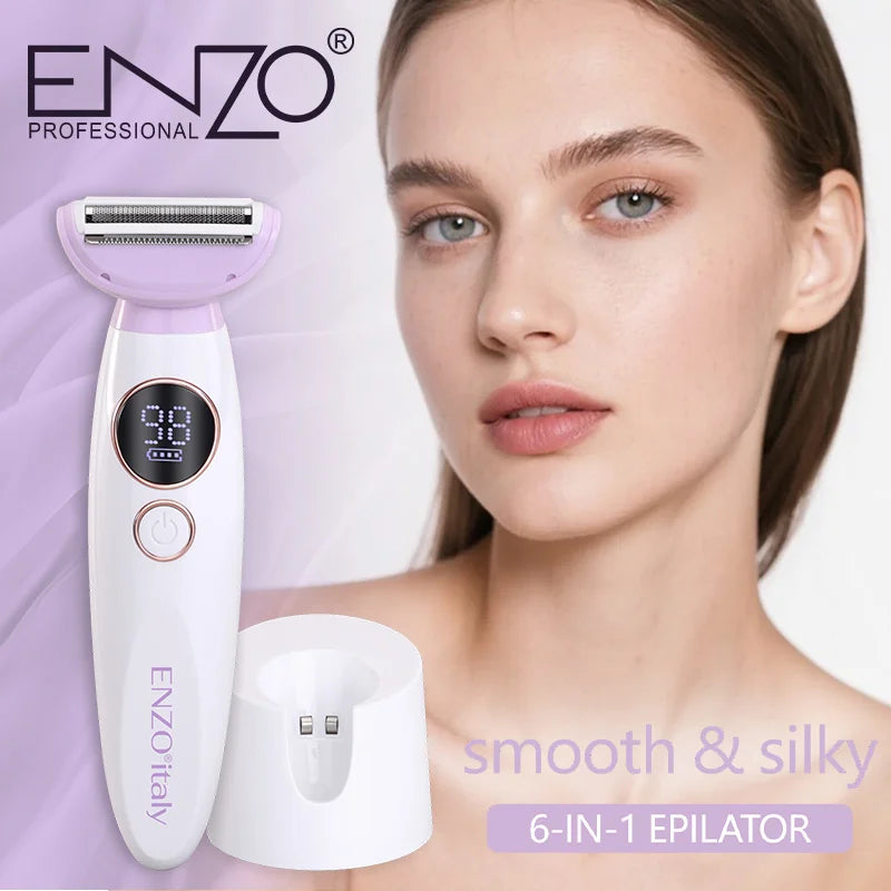 Epilador Eléctrico 6 en 1 ENZO para Cara y Bikini