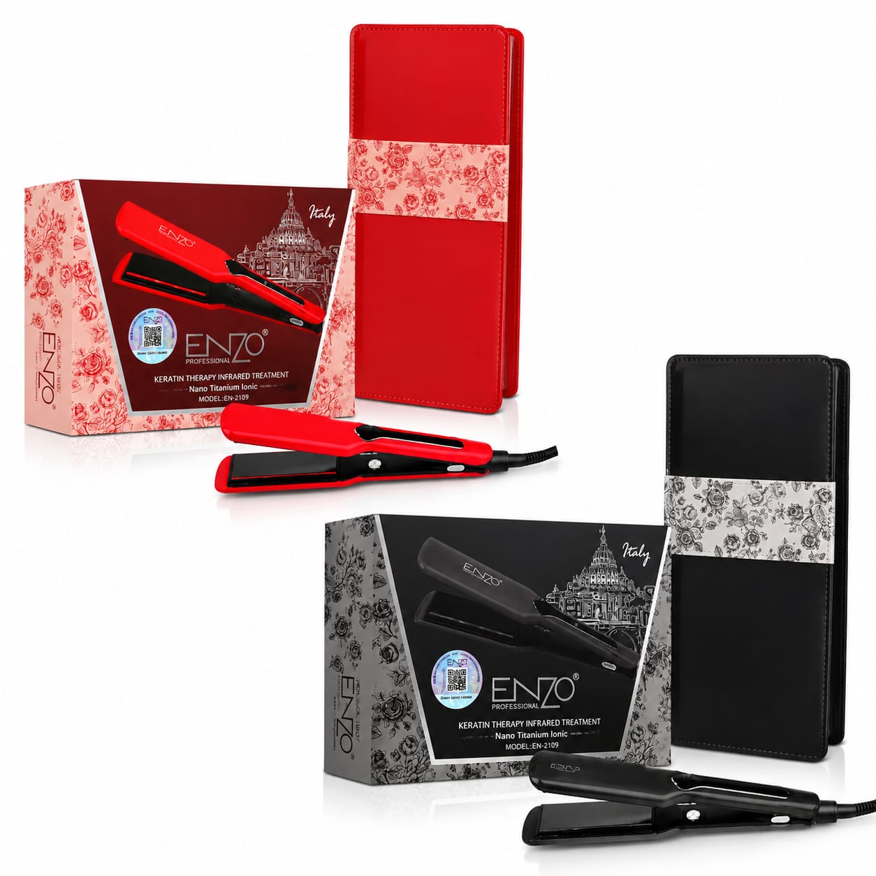 ENZO Professional EN-2409 – Plancha Infrarroja Nano Cerámica Iónica