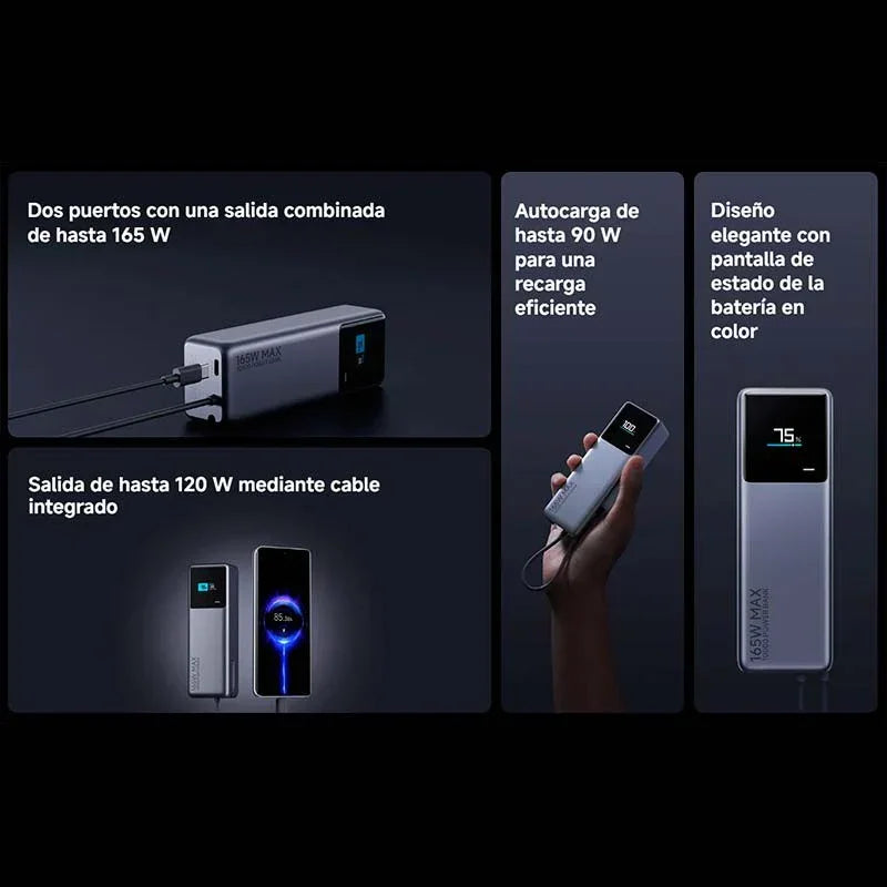 Xiaomi 165W Power Bank 10000 with Integrated Cable: Ultra-Fast Charging and Portabilidad