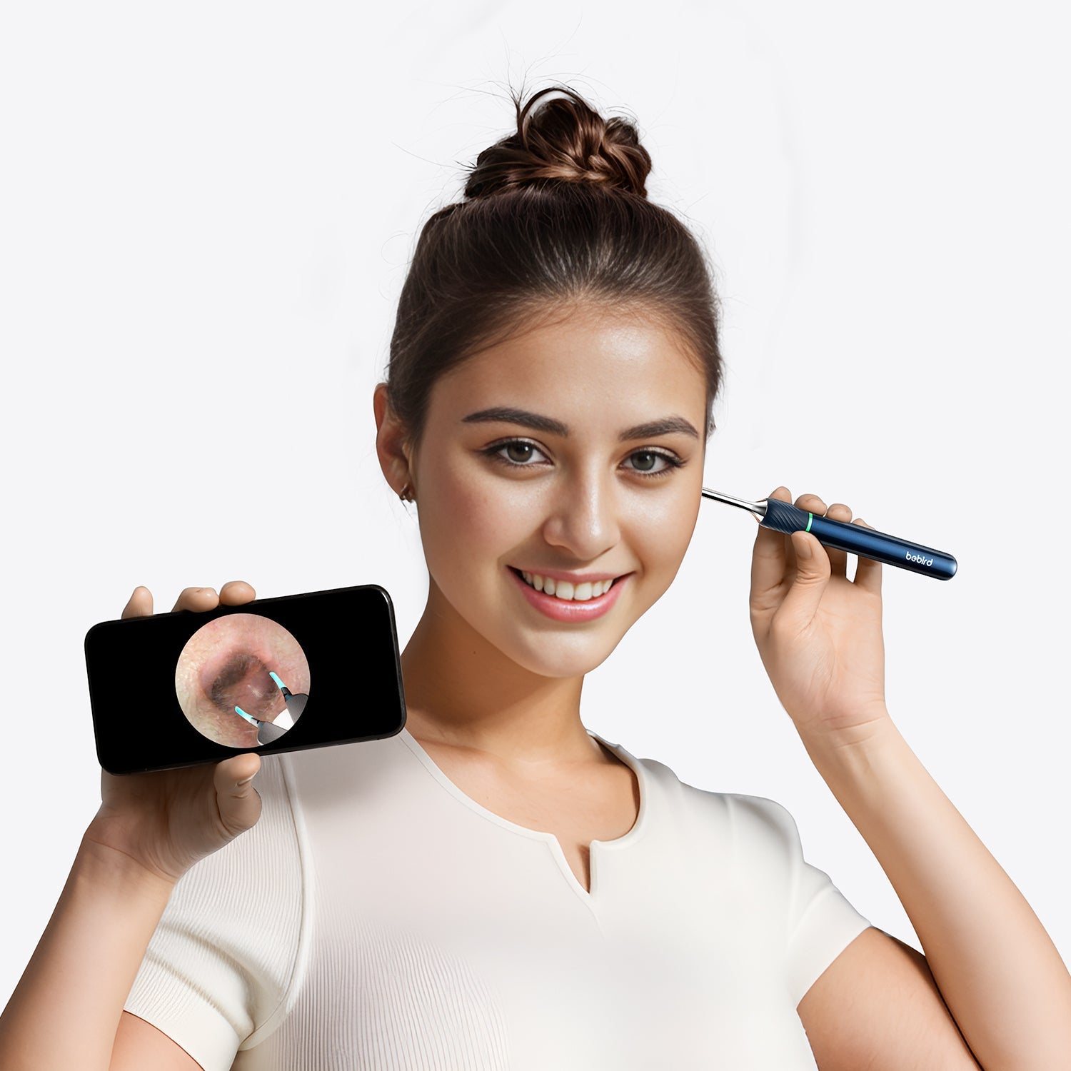 BeBird N5 Pro - Otoscopio Inteligente WiFi con Pinza Vista Lateral - Mall ZOFRI Iquique