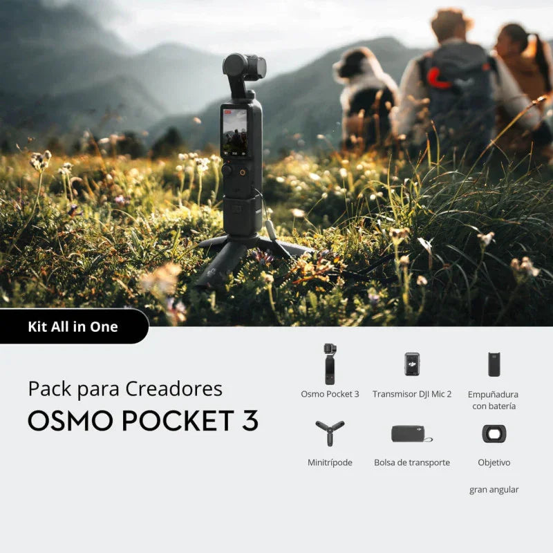DJI Pocket 3 Creator Combo | Cámara 4K 120fps + Sensor 1'' + Mic Inalámbrico