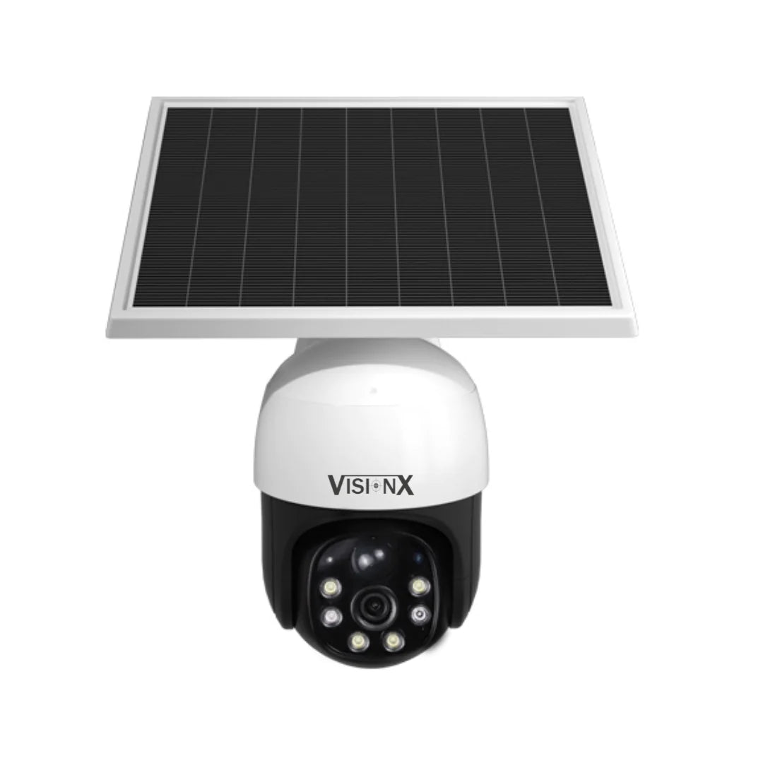 VisionX VX90 Solar 8MP/ Gran Angular/ Nocturna Color/ Grabacion H265/ Seguimiento/ Sirena/ Audio