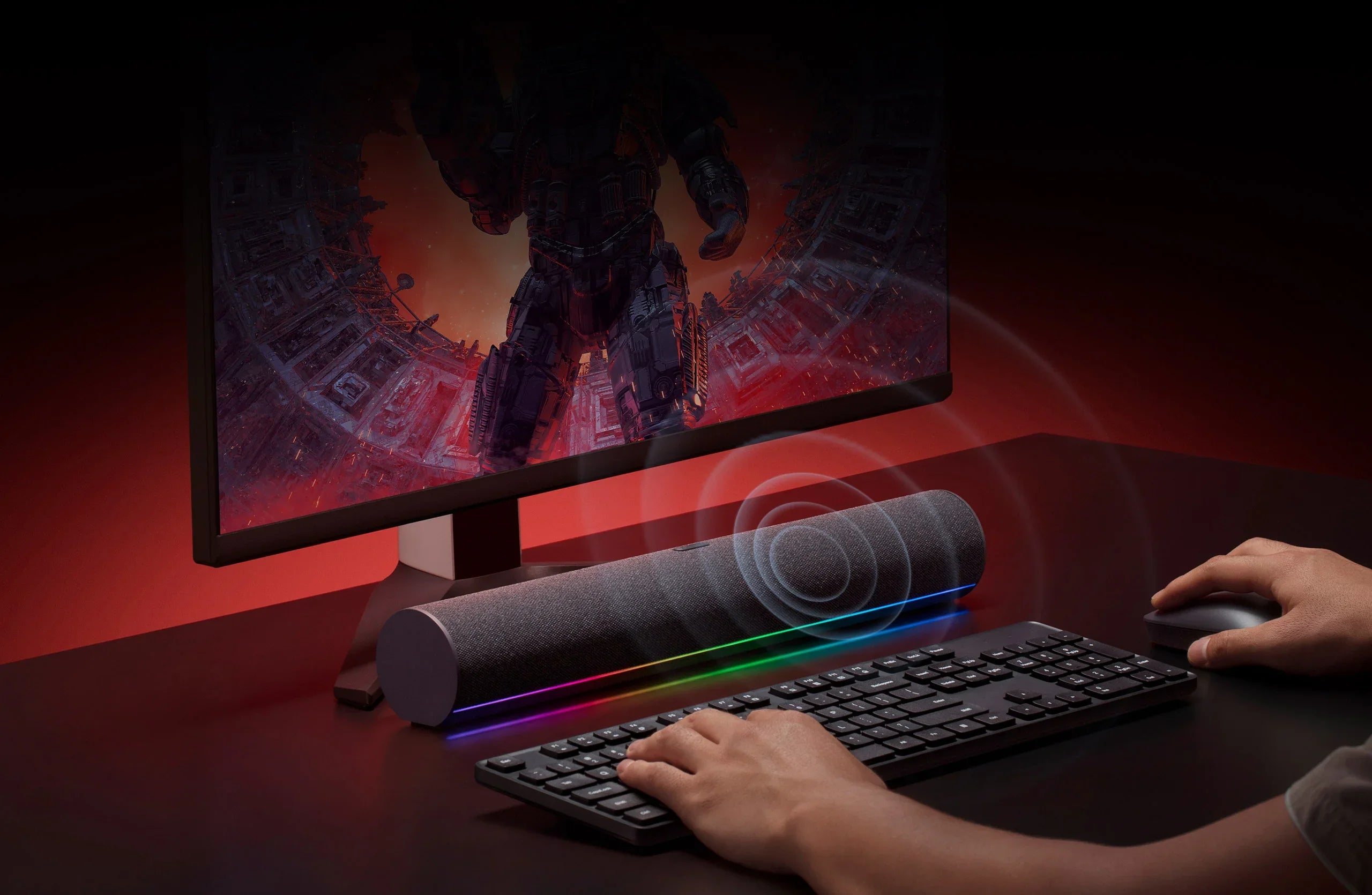 Altavoz Escritorio Xiaomi Estéreo Dual, RGB, Múltiples Modos, Sonido Envolvente