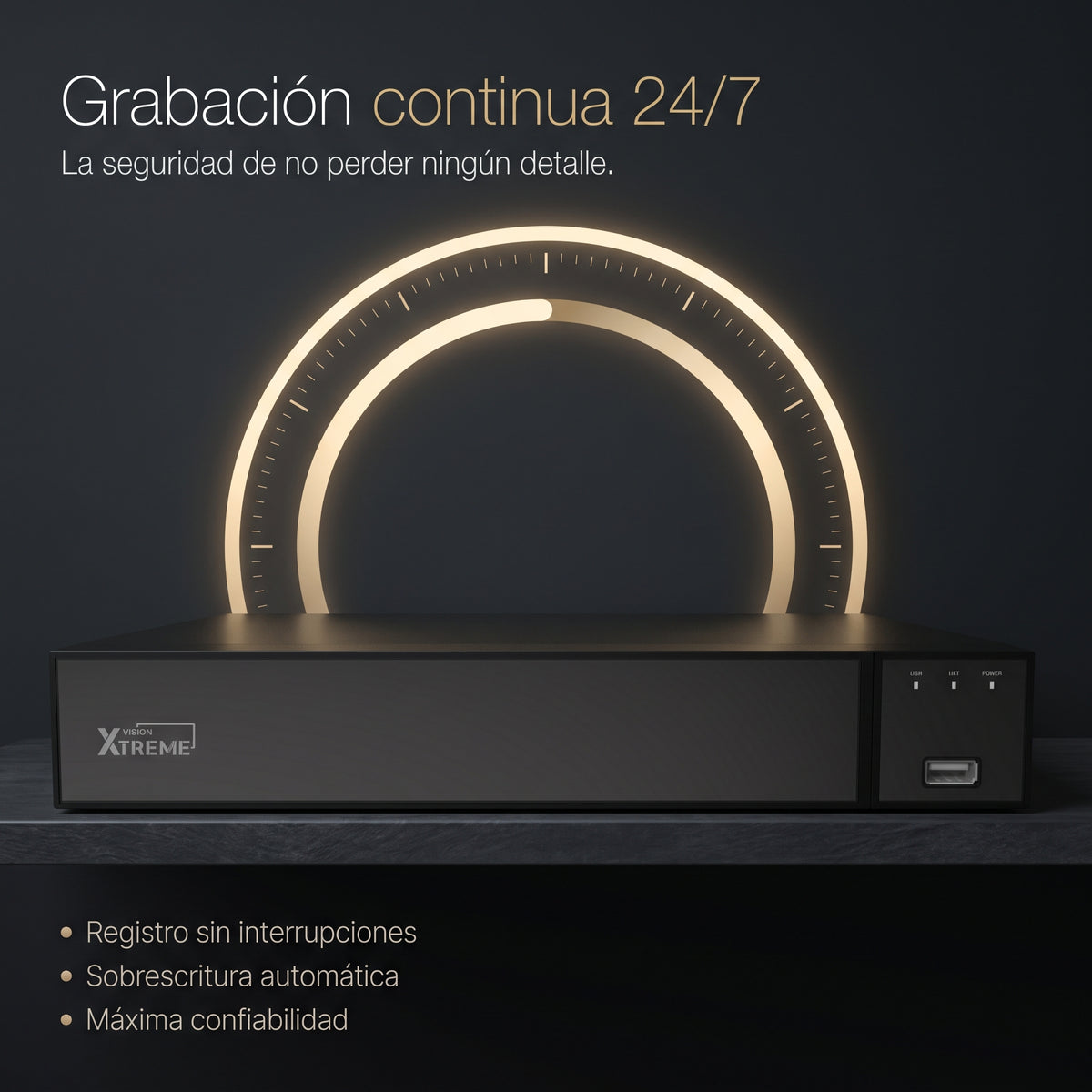 Grabador VisionX XTREME FCA 4K con grabación 24/7 y disco 1TB