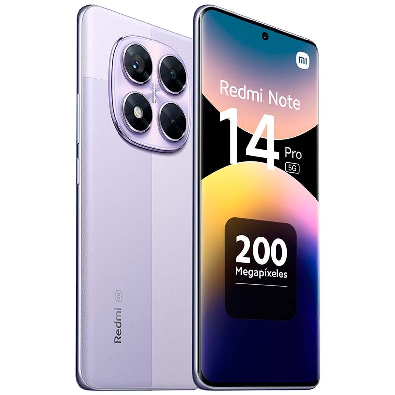 Xiaomi Redmi Note 14 Pro 5G Lavanda: Móvil 200MP, 8GB/256GB