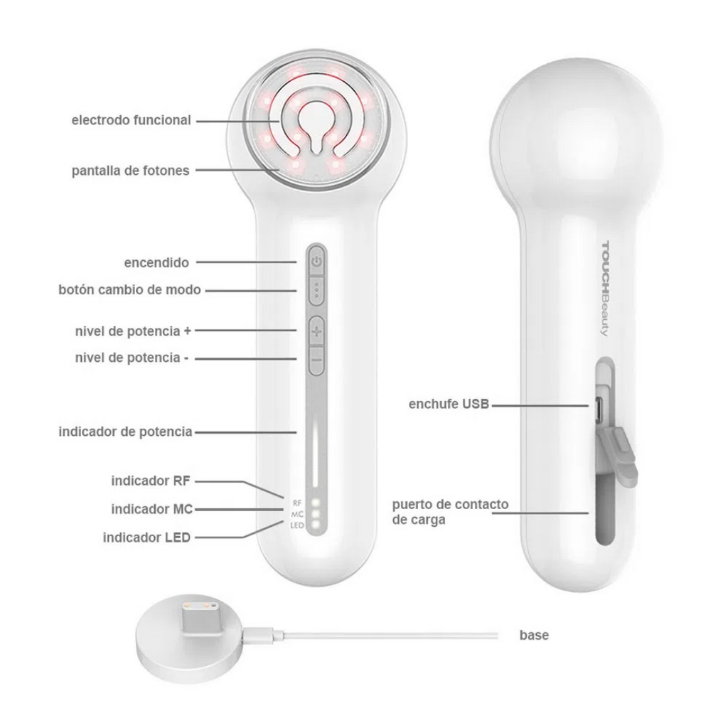 Dispositivo Multi Therapy Antienvejecimiento TB1712 de TouchBeauty para cuidado facial