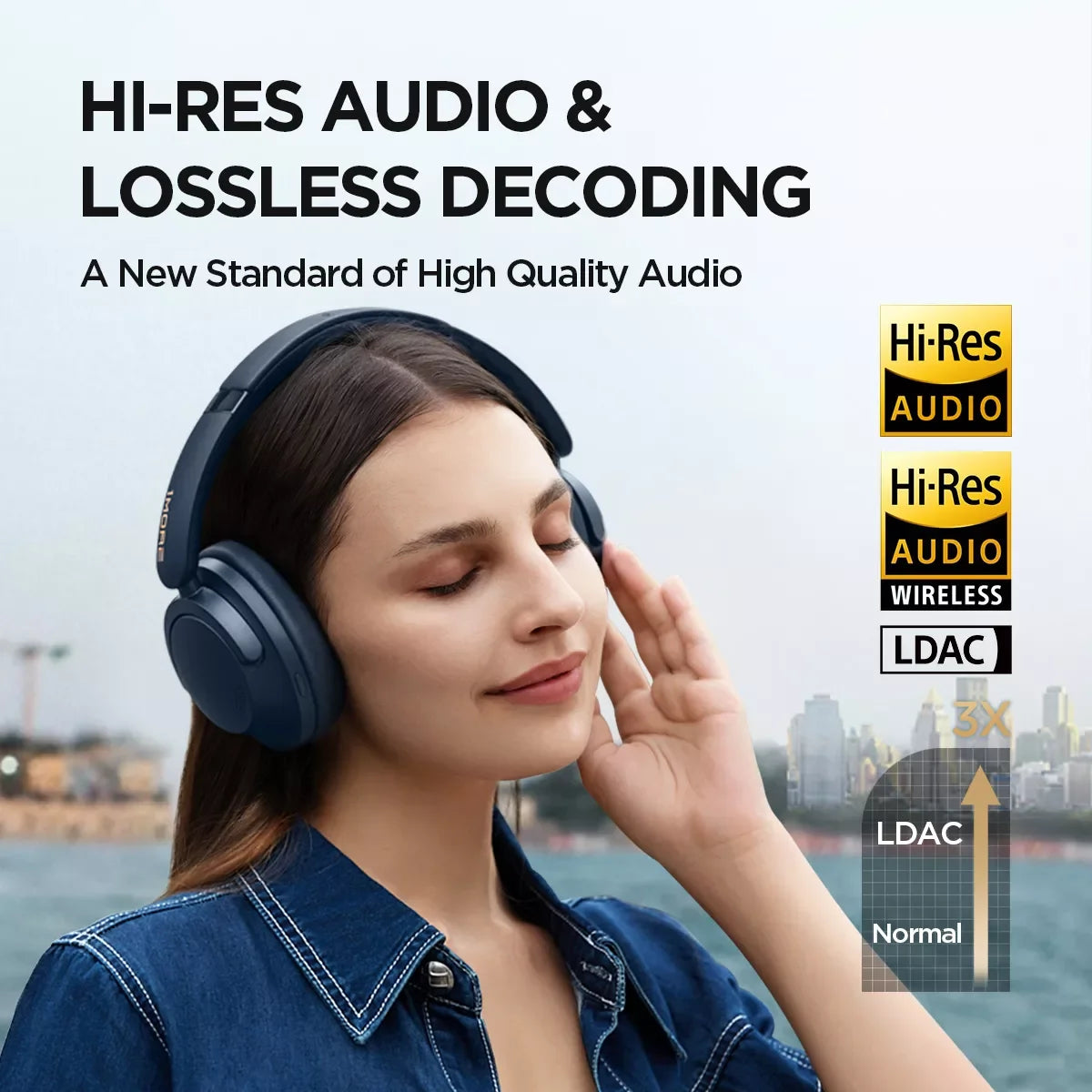 1MORE SonoFlow Pro Audífonos Inalámbricos ANC Over-Ear LDAC Hi-Res 70H BT 5.4 Accesorios - Mall ZOFRI Iquique