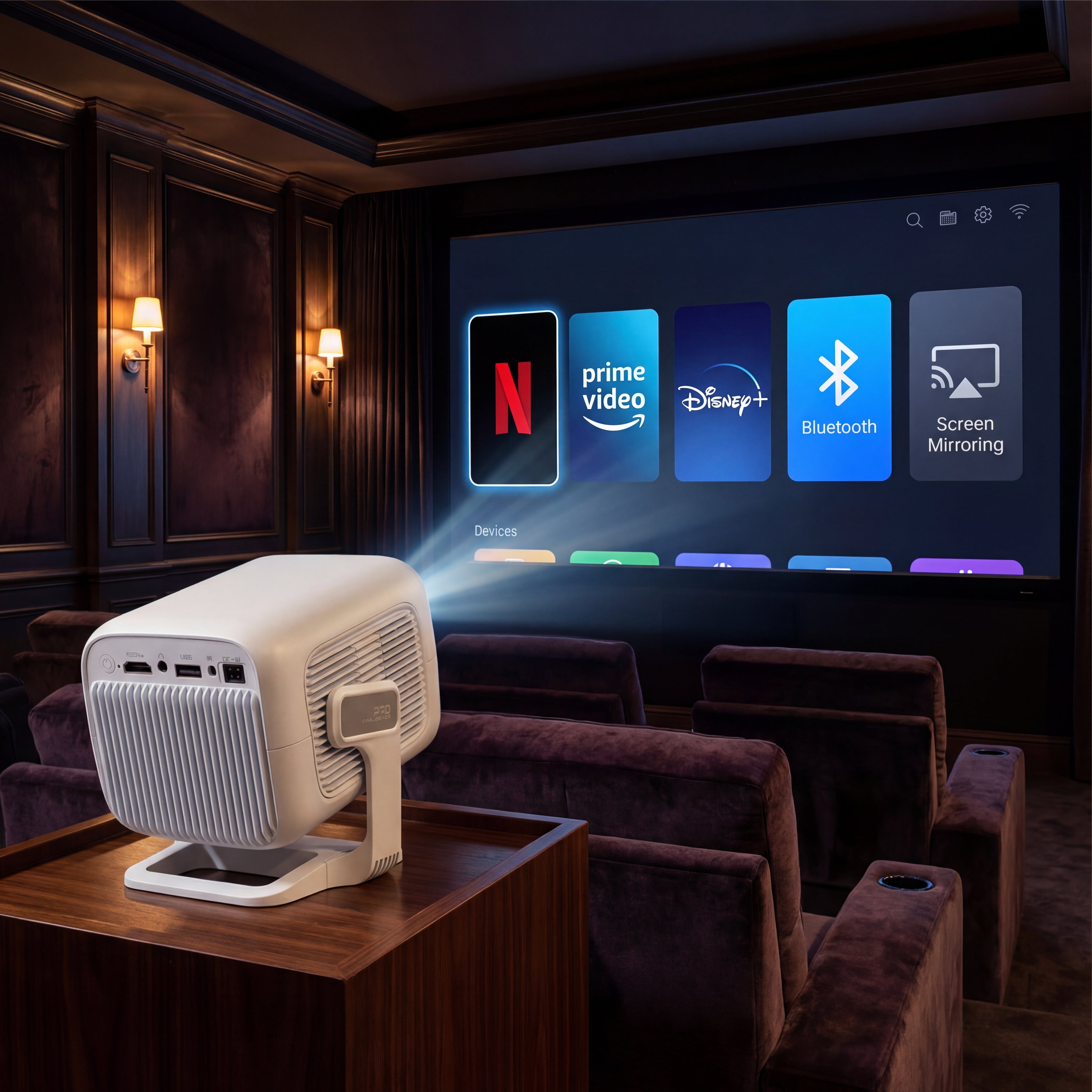 VIZTAX CORECAST™ | Proyector Inteligente Premium 400 ANSI | WiFi Bluetooth Netflix