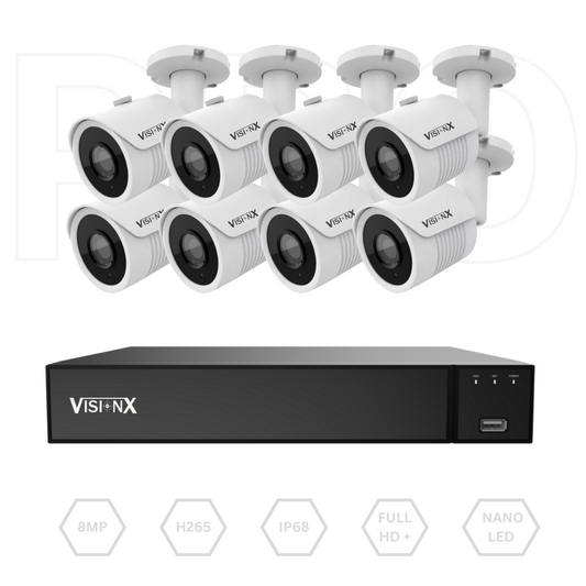 KIT VisionX AntiVandalicas con 8 Camaras/8MP Full Color/3TB