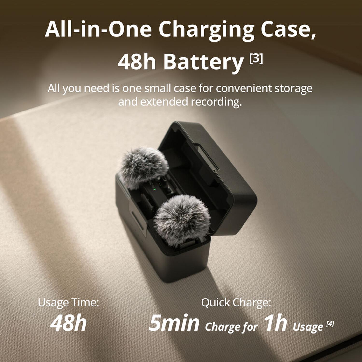 DJI Mic Mini Doble Micrófono Lavalier Inalámbrico Ultraligero 11.5h Batería