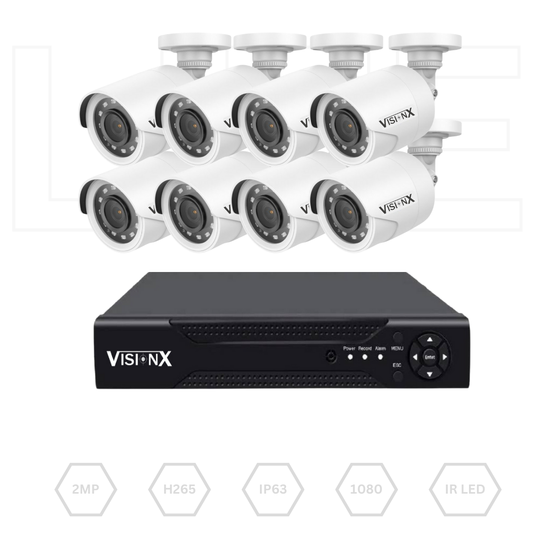Sistema Vigilancia Perimetral 8Ch - VisionX Eco Series