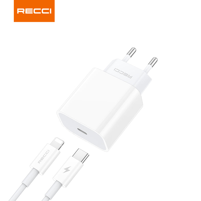 Recci RCK-16ECL Cargador con Cable C - Lighthing para Iphone