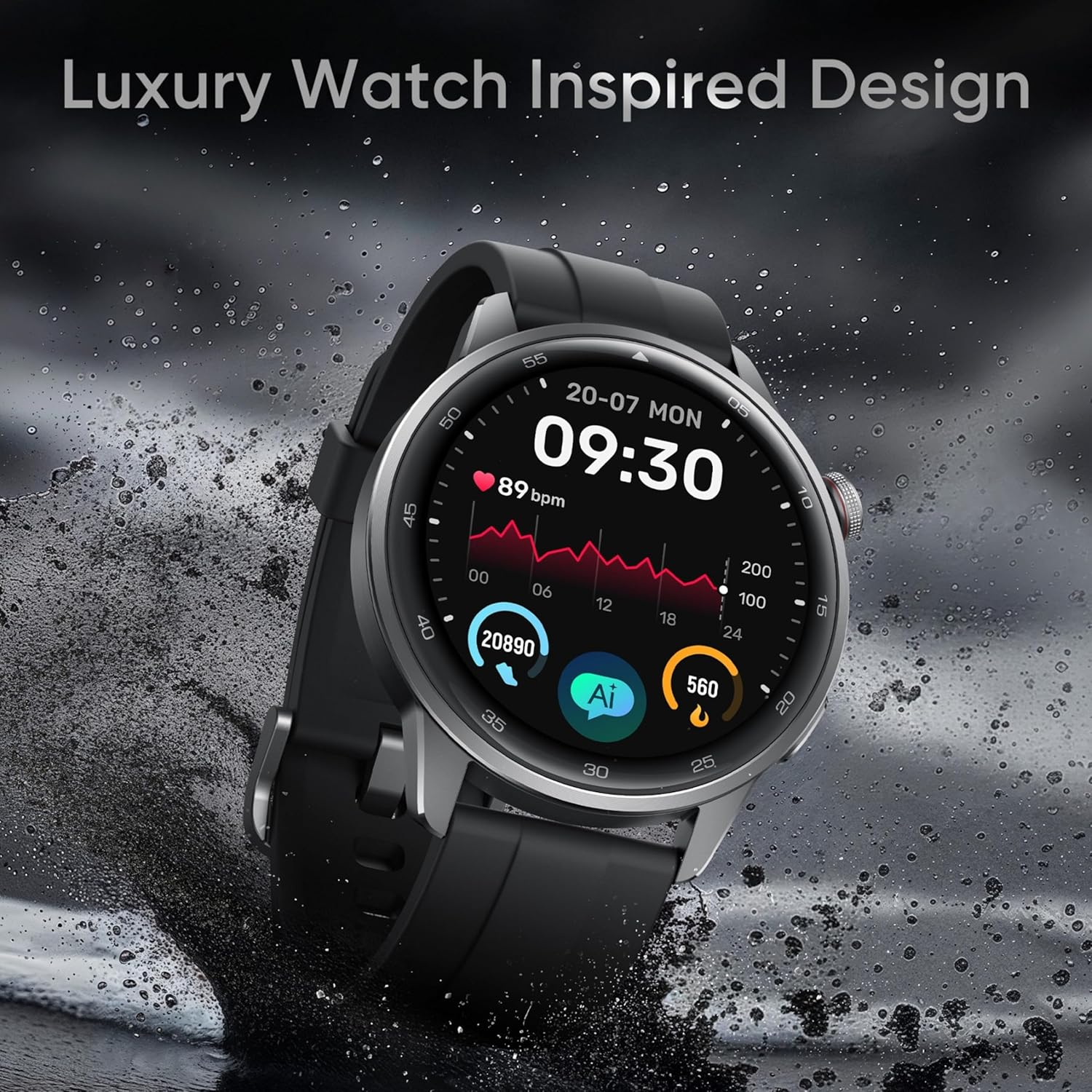 realme Watch S2, 1.43" AMOLED Display, IP68 Dust & Water Resistance, Customisable Watch Faces, AI Customised Health Tracking, Super AI Engine & Upto 20 Days Battery Smartwatch - (Black Band/Black)