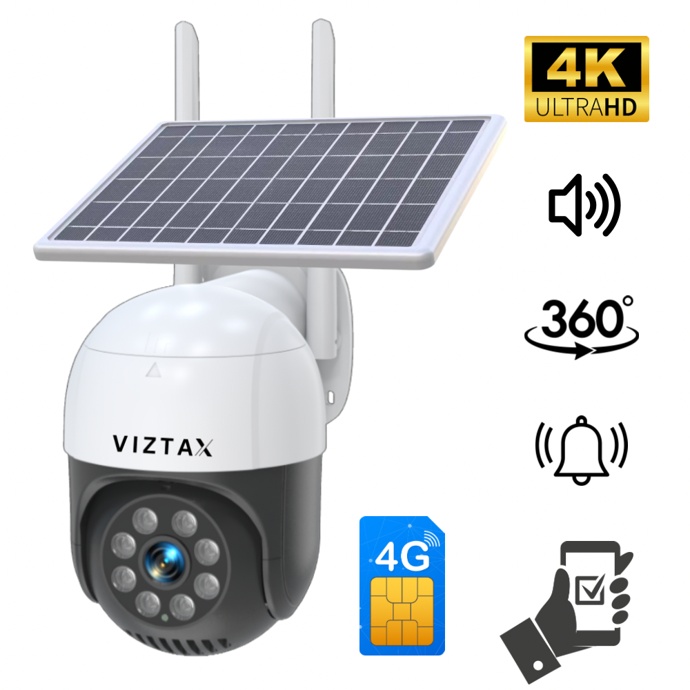 Cámara VX-SOLAR-4G Exterior (4K | Panel Solar | App EseeCloud | 4G)