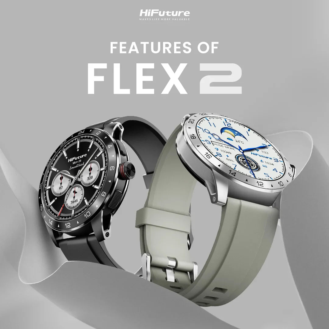 Reloj Inteligente Flex2 - Blanco y Negro, Resistente al Agua, Batería Larga, Conectividad Bluetooth