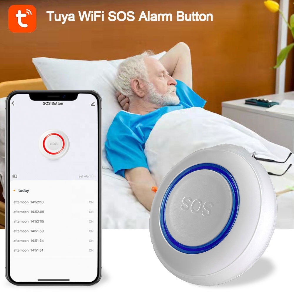 Botón de Pánico SOS de Emergencia WiFi RF433MHz con Control de App Tuya Smart - VX571