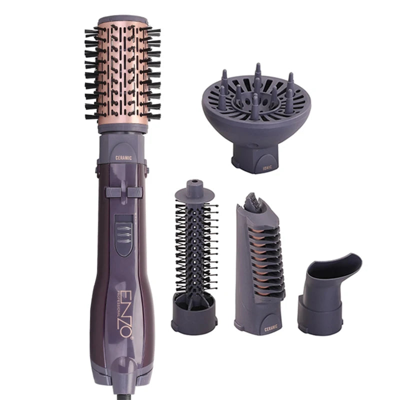 Cepillo Eléctrico 5 en 1 ENZO Styler Púrpura con Aire Caliente