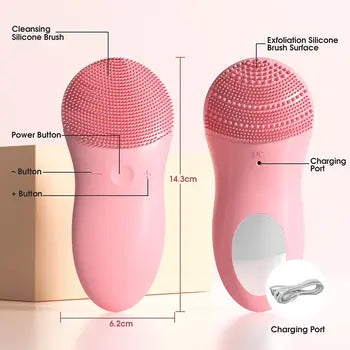 Cepillo de Limpieza Facial de Silicone Recargable Impermeable