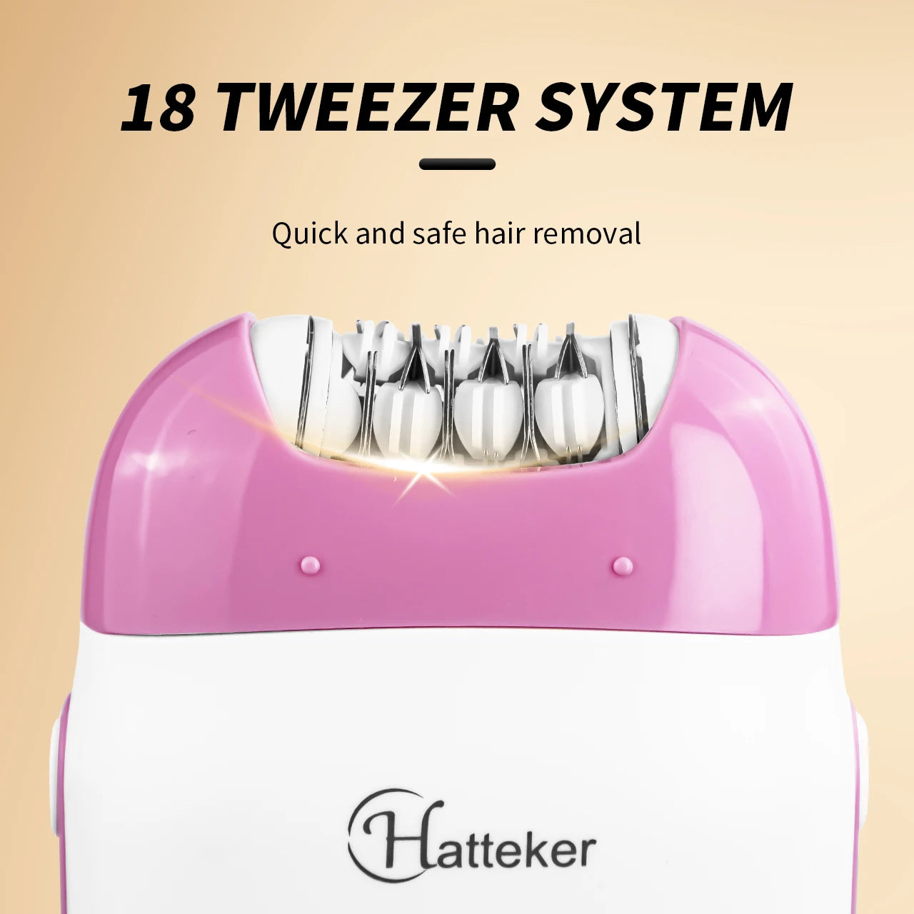 Epilador HATTEKER HT-521 inalámbrico, resistente al agua, USB