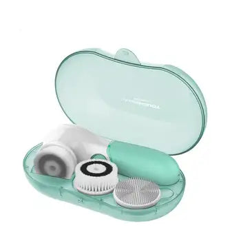 Cepillo de limpieza facial eléctrico con cabezas intercambiables, impermeable, para limpieza profunda de poros