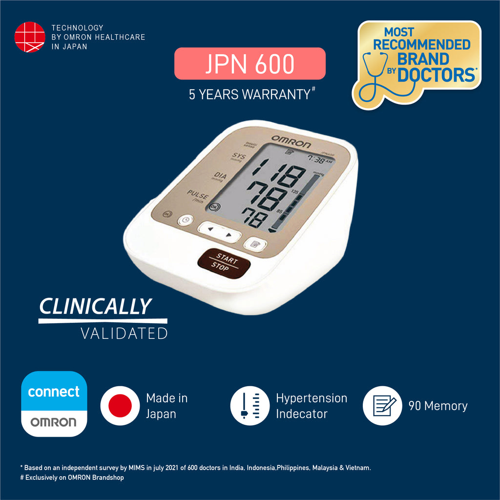 Omron JPN 600 Monitor de Presión Arterial con Memoria 90