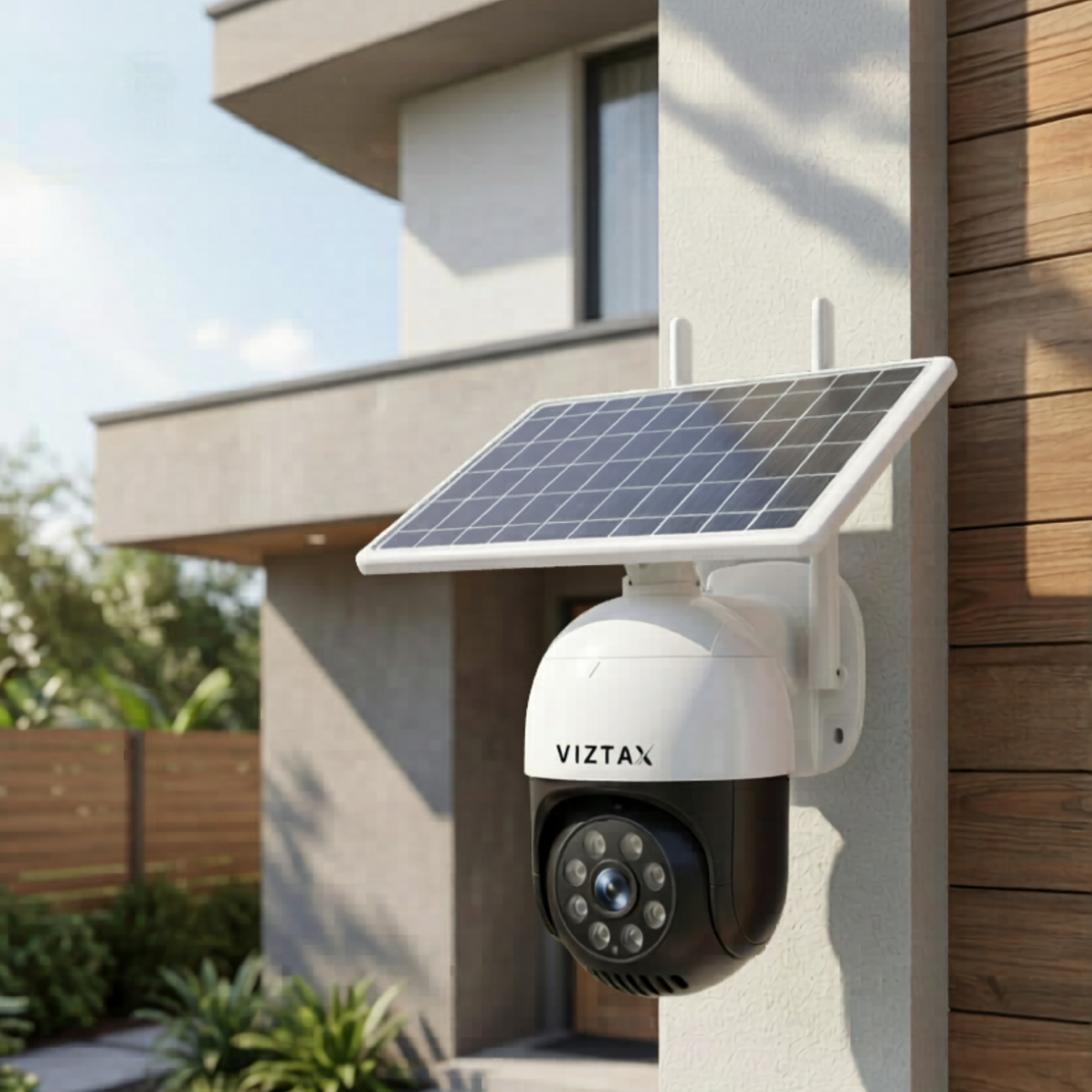 Viztax VZ-SOL Lite Cámara Solar WiFi Exterior Full HD PTZ 360° IP67 Panel Solar 6 Meses
