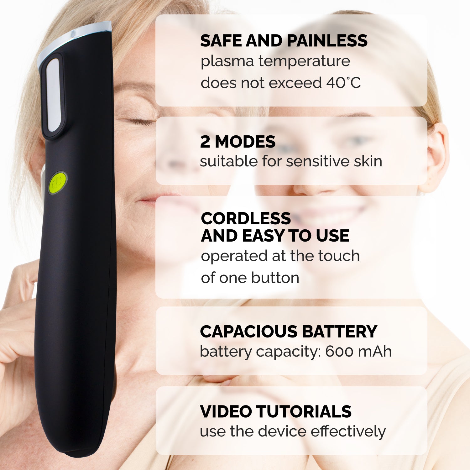 Dispositivo Inalámbrico GESS Plasma: Cuidado Antiarrugas Avanzado, Estimula Colágeno, Elastina