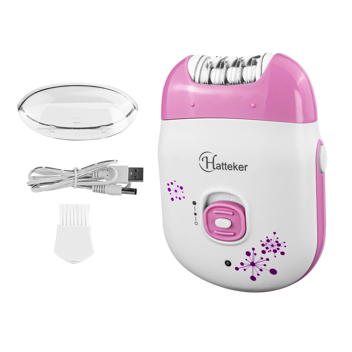 Depiladora Eléctrica Hatteker HT‑521 - Recargable - Uso Facial y Corporal - Tecnología Segura Vista Lateral - Mall ZOFRI Iquique