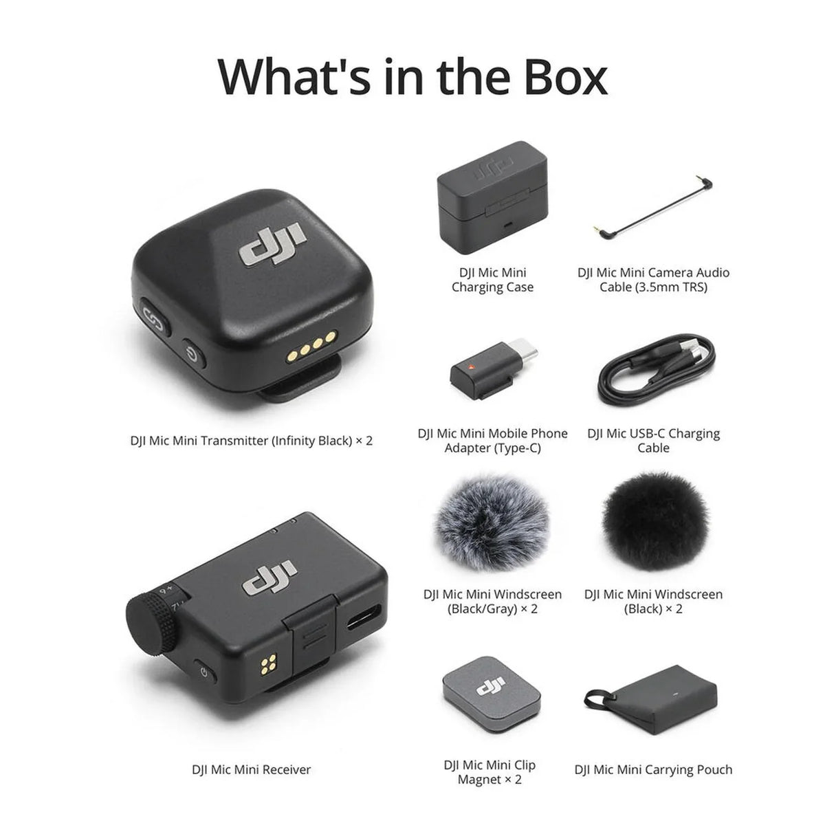 DJI Mic Mini x2 Micrófono Lavalier Inalámbrico 11.5h Cancelación Ruido 400m Detalle - Krishna Iquique ZOFRI