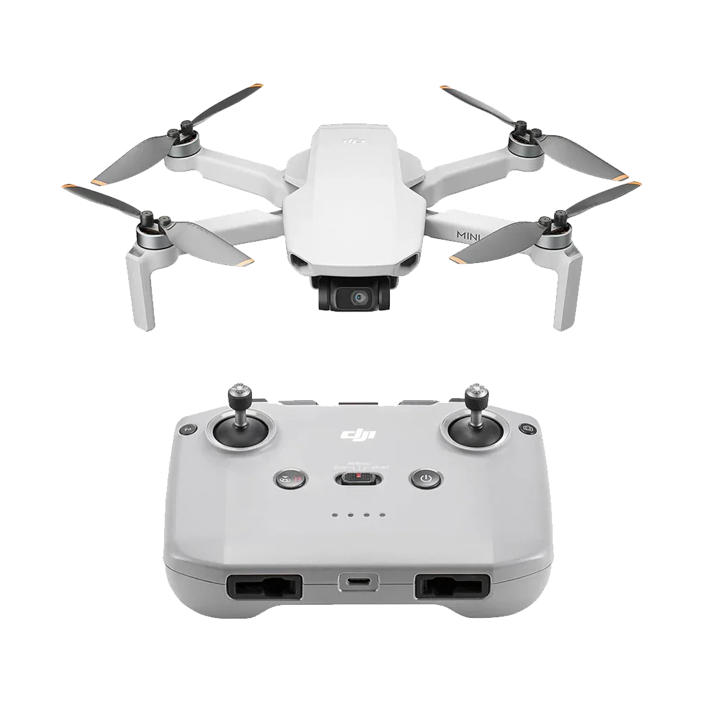 DJI Mini 4K Dron Ultraligero 249g Cámara 4K Gimbal 3 Ejes 31 Min 10km Vista Lateral - Mall ZOFRI Iquique