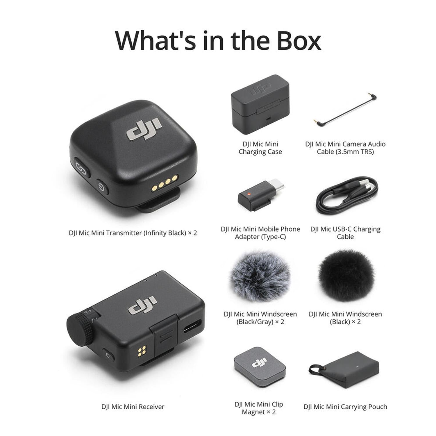 DJI Mic Mini Doble Micrófono Lavalier Inalámbrico Ultraligero 11.5h Batería