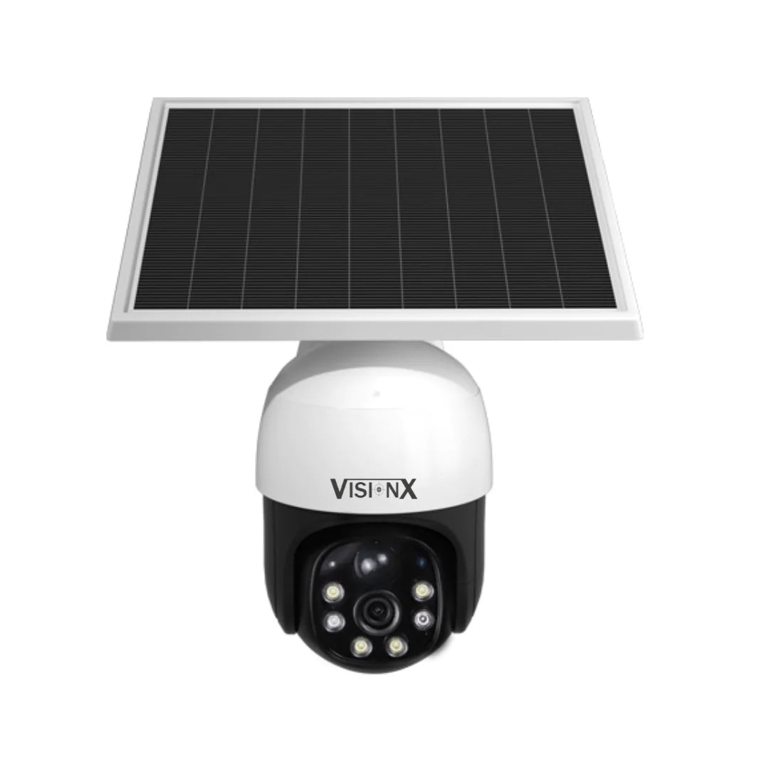 VisionX VX90 Solar  8MP/ Gran Angular/ Nocturna  Color/ Grabacion H265/ Seguimiento/ Sirena/ Audio