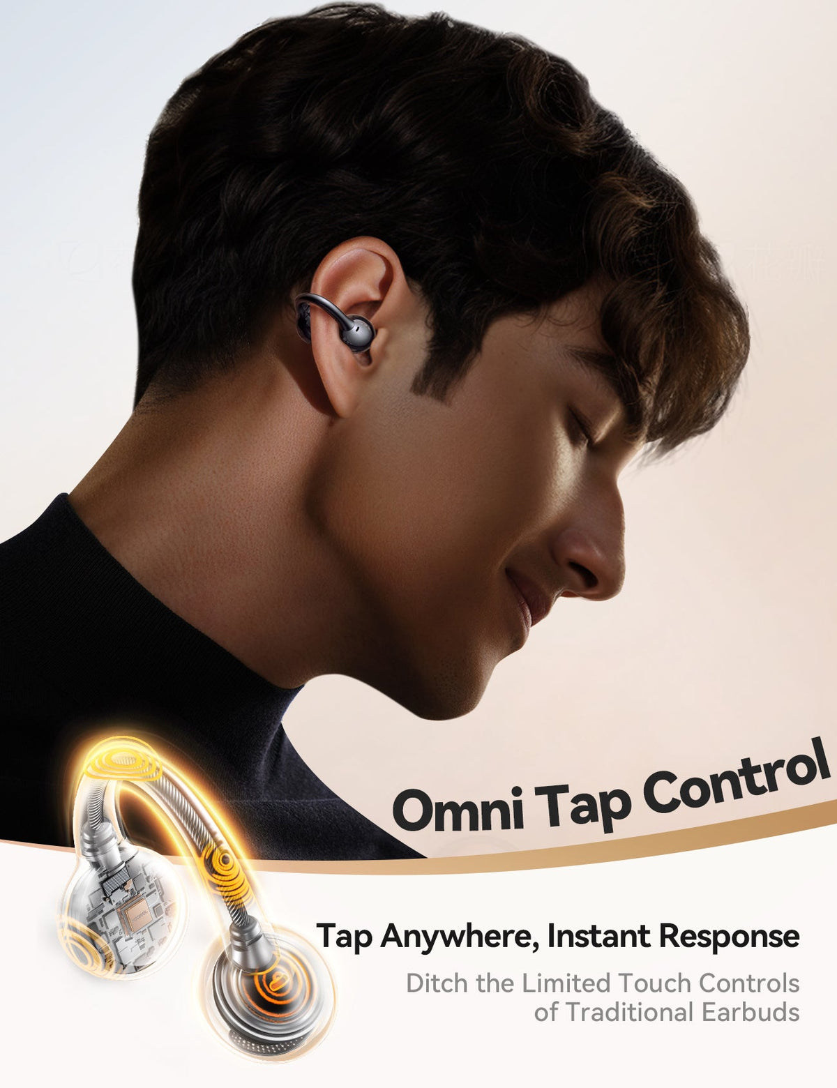 Joyroom JR-OE3 Audífonos Clip-on Open-Ear Bluetooth 5.4 Control Omni-Tap 25h IPX4 Foto 10 - Krishna Iquique ZOFRI