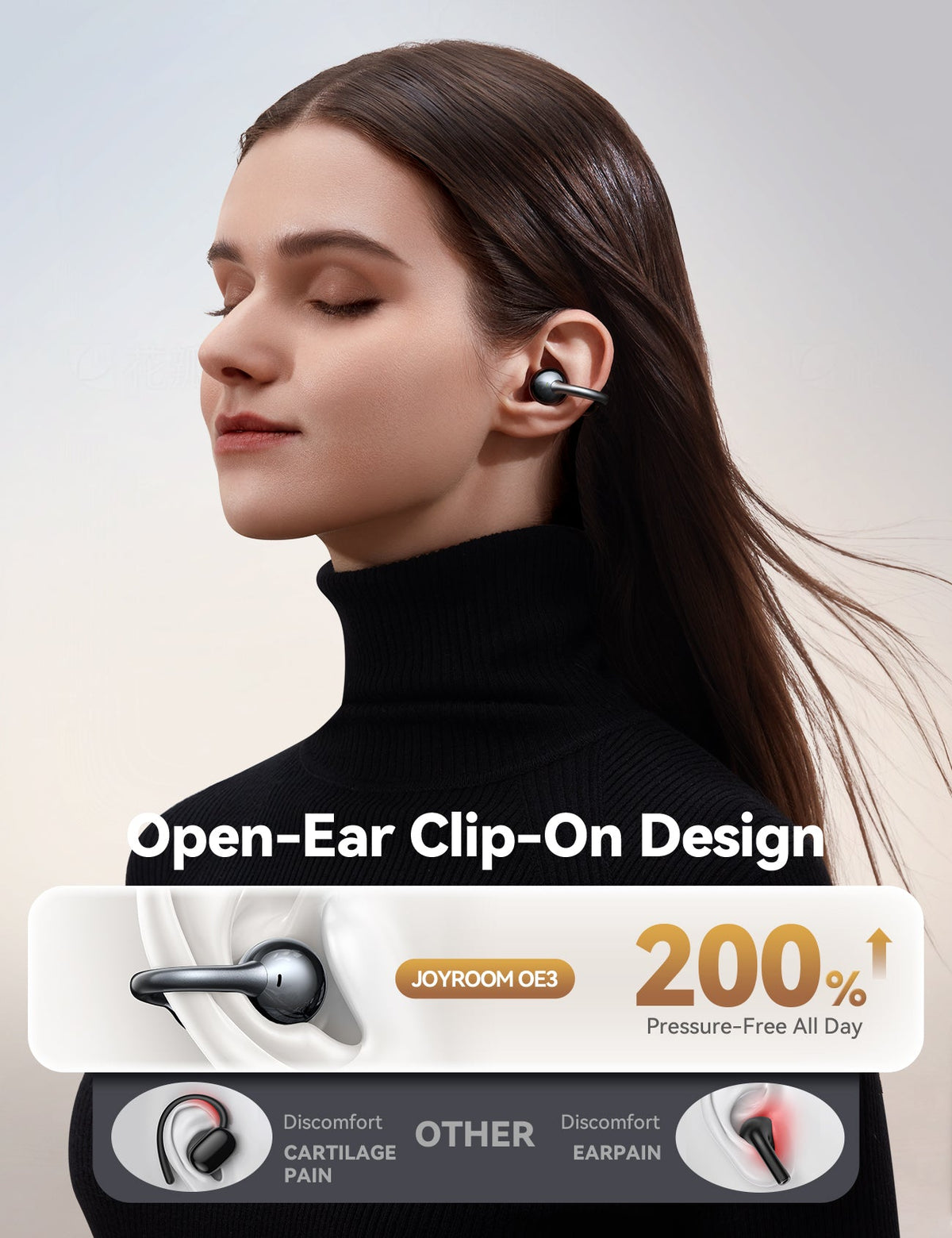 Joyroom JR-OE3 Audífonos Clip-on Open-Ear Bluetooth 5.4 Control Omni-Tap 25h IPX4 Foto 9 - Krishna Iquique