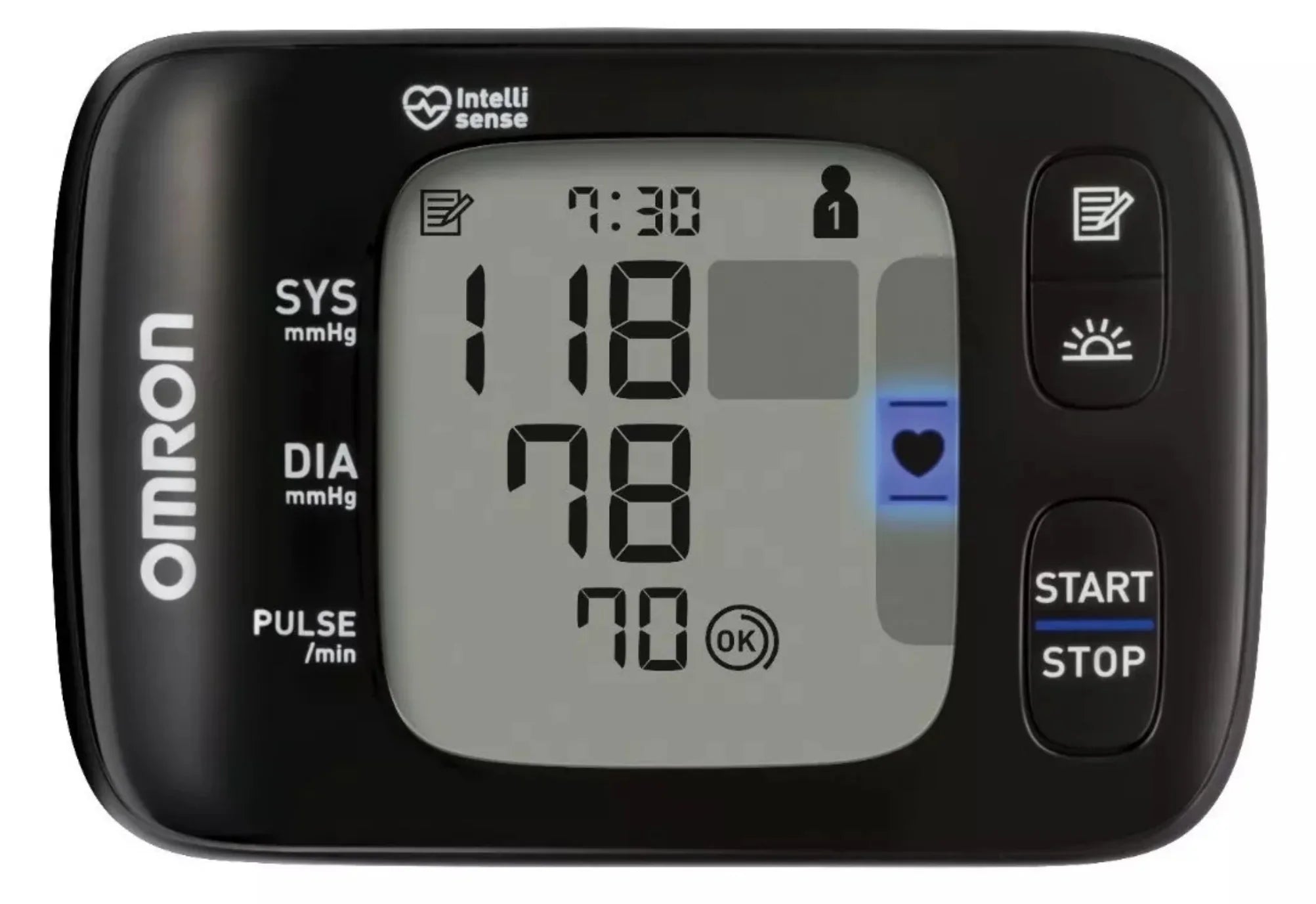 Omron HEM-6232T - Tensiómetro de Muñeca Bluetooth con Detección de Hipertensión Matutina Vista Frontal - Krishna Iquique ZOFRI